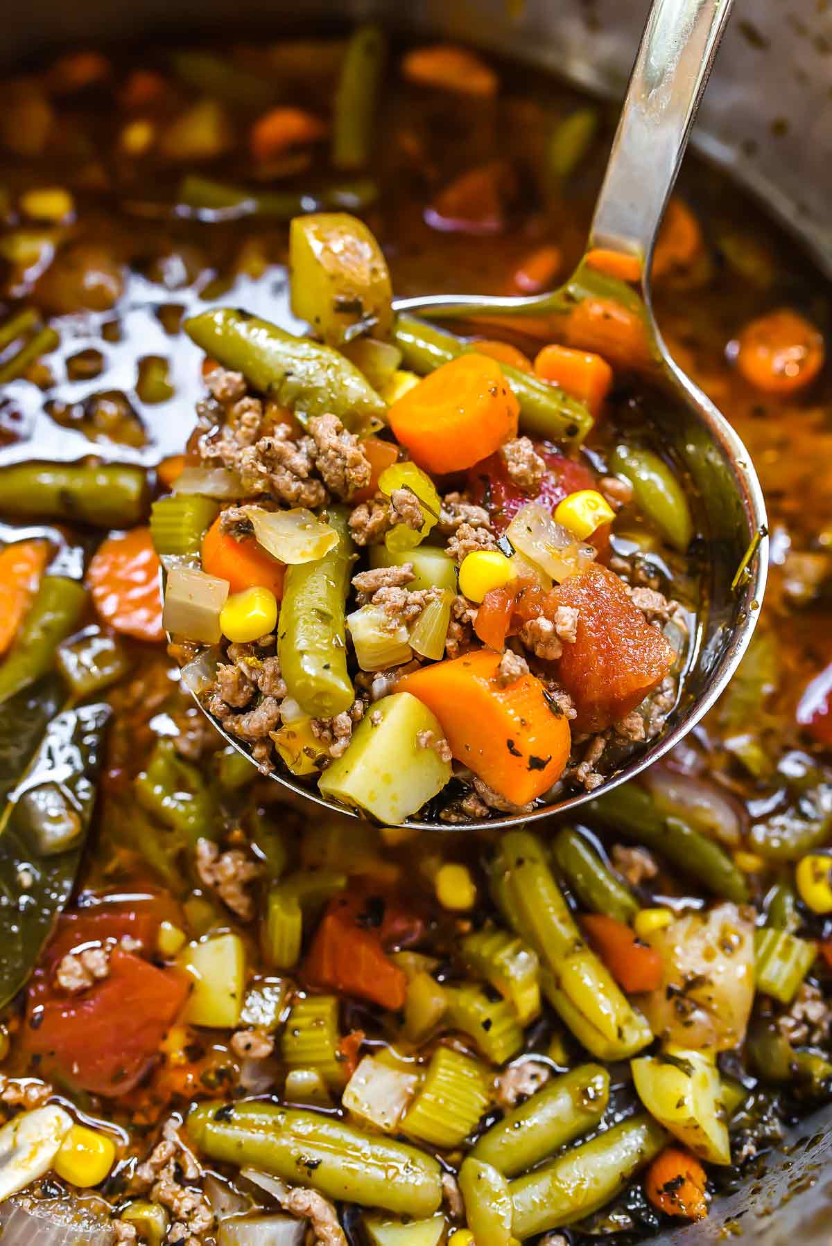 Easy Hamburger Soup with Vegetables | foodiecrush.com