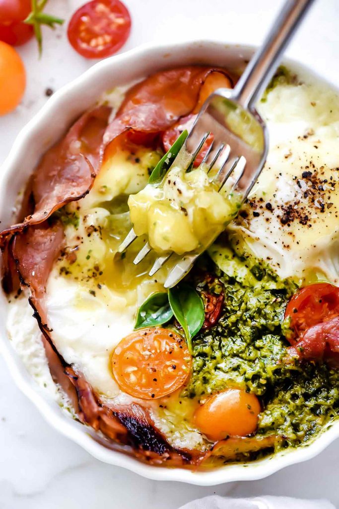 Microwave Egg Caprese Breakfast Cups | foodiecrush.com