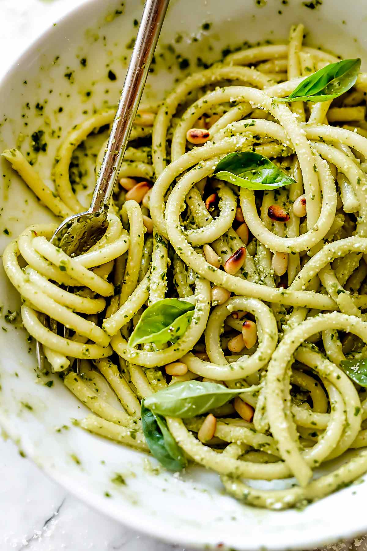 Easy Homemade Pesto Pasta Recipe | foodiecrush.com