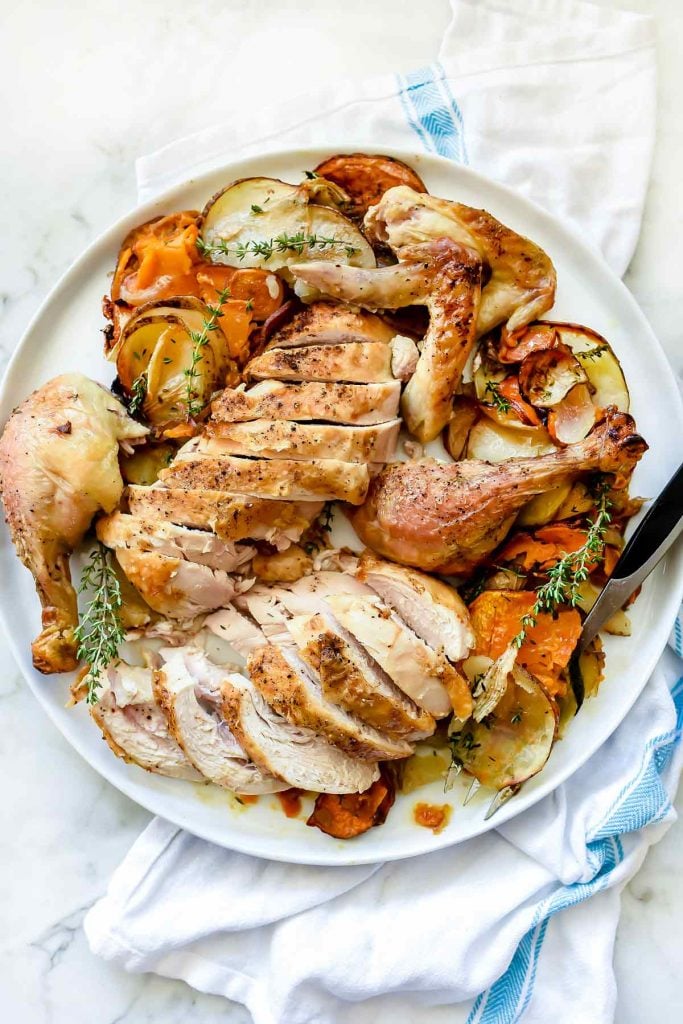 Cast-Iron Skillet Roasted Chicken With Potatoes | foodiecrush.com