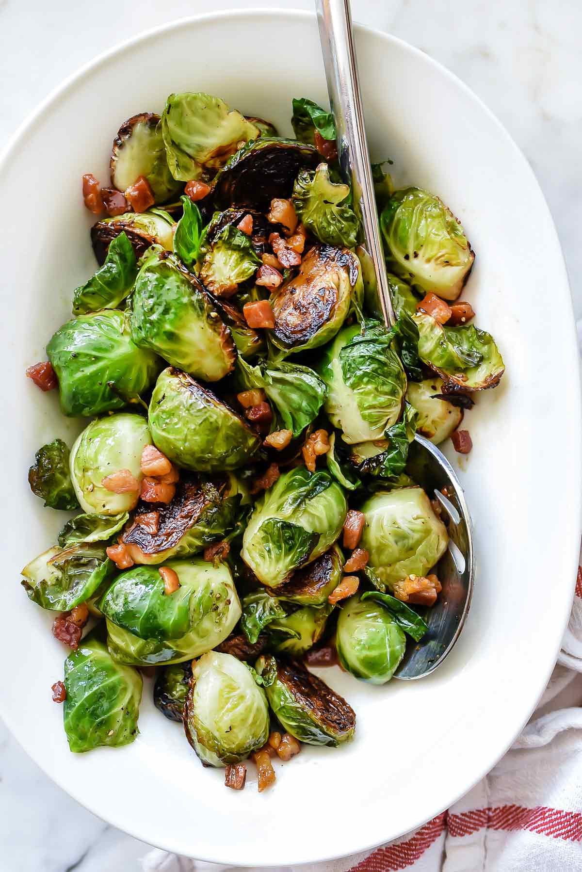 Roasted Brussels Sprouts with Pancetta | foodiecrush.com