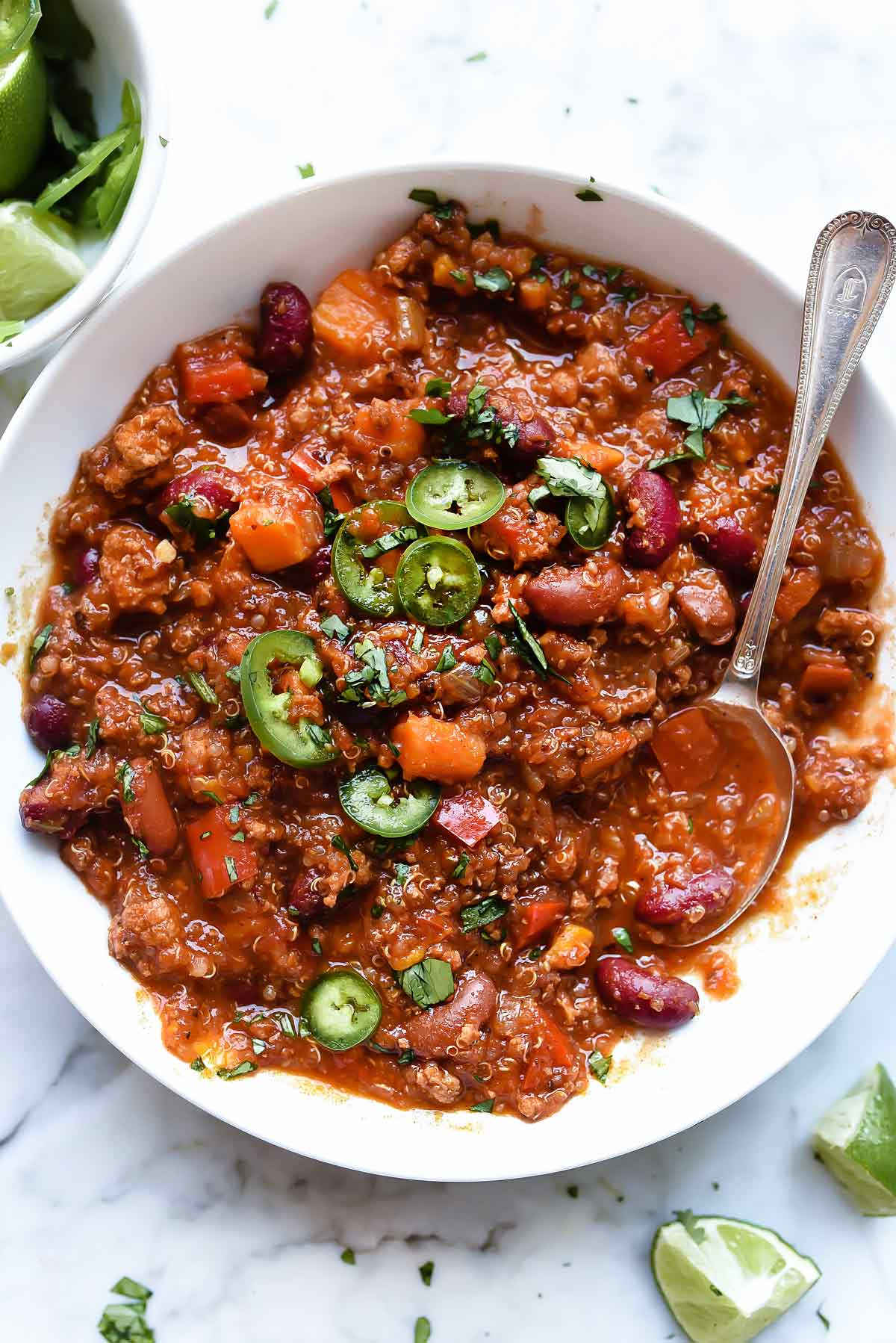 Slow Cooker Turkey Chili with Sweet Potatoes & Quinoa ...