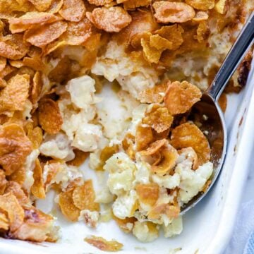 Heavenly Funeral Potatoes | foodiecrush.com #cheese #potatoes #augratin #recipes