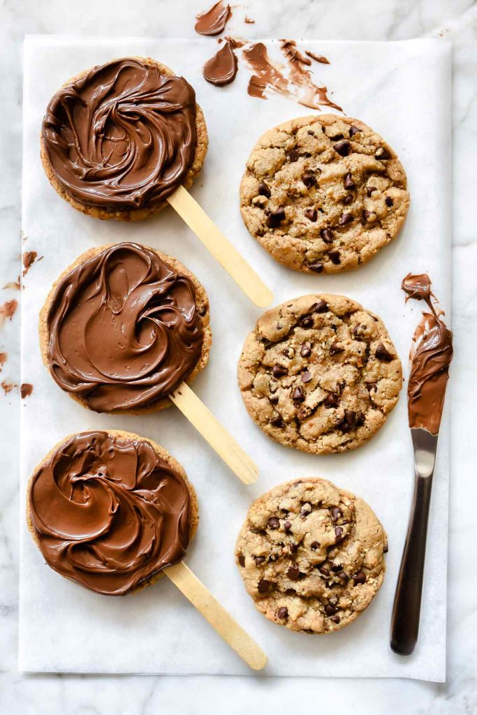 Nutella Chocolate Chip Cookie Pops | foodiecrush.com #cookies #chocolate #chip #nutella #recipes