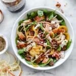 Spinach Salad with Turkey and Spiralized Apples and Butternut Squash | foodiecrush.com #spinach #salad #turkey #recipes #dinner