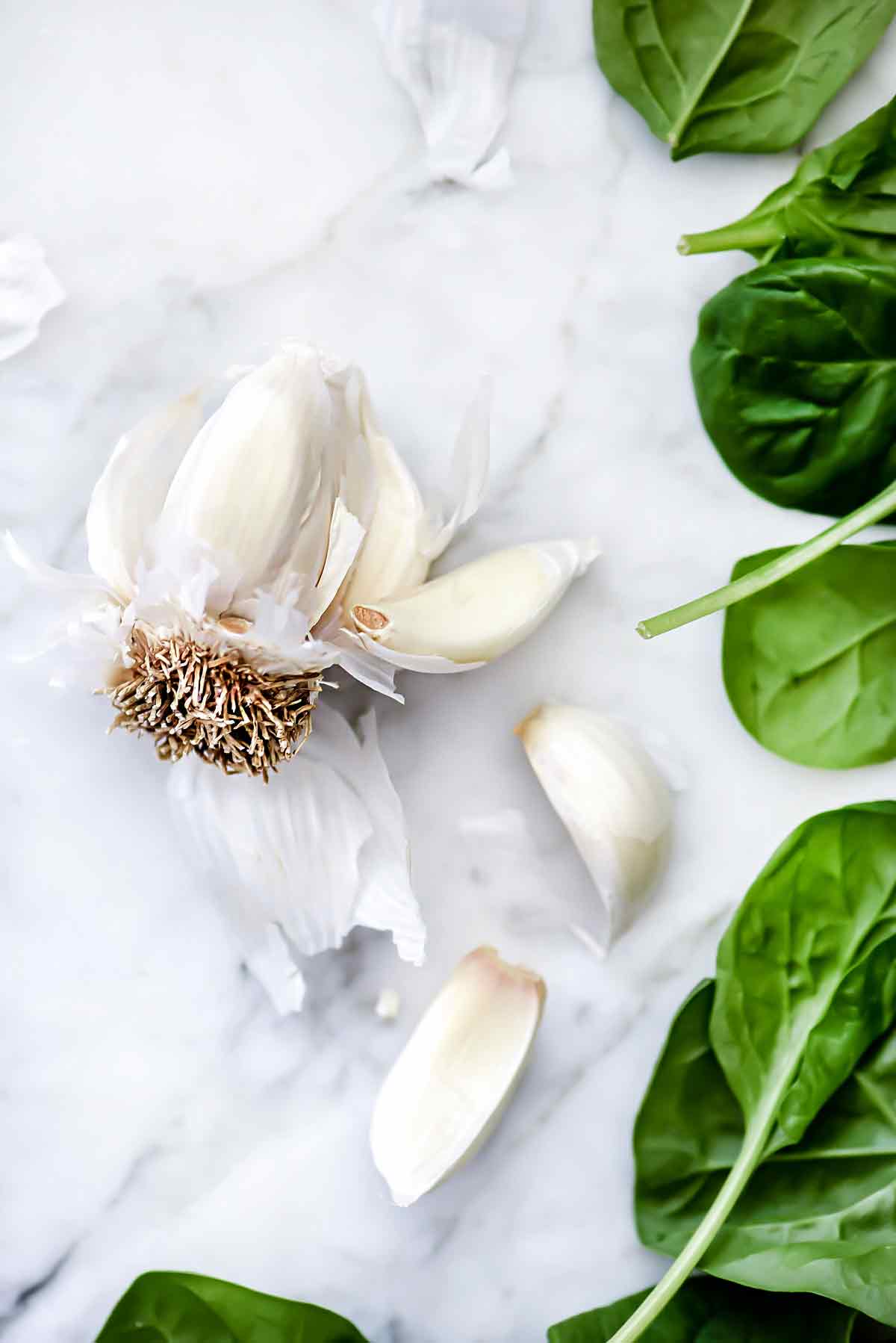 Sautéed Spinach with Garlic foodiecrush.com #recipes #sidedish #saute #spinach #garlic #healthy