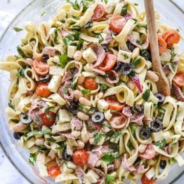 Tuscan Pasta Salad | foodiecrush.com #pasta #salad #recipes #salami #cheese