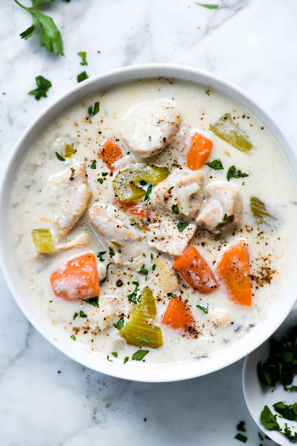 Creamy Chicken and Wild Rice Soup Instant Pot | foodiecrush.com