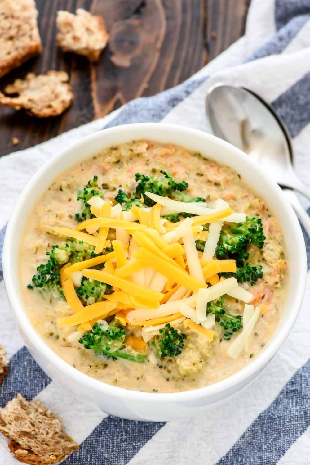 Slow Cooker Broccoli Cheese Soup from wellplated.com on foodiecrush.com