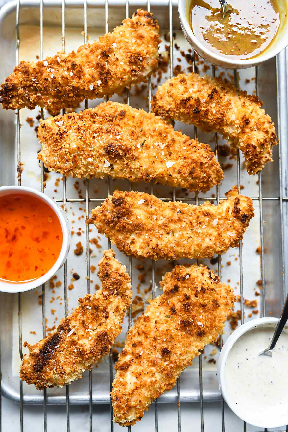 Crispy Buttermilk Chicken Tenders (Baked or Air Fryer) | foodiecrush.com
