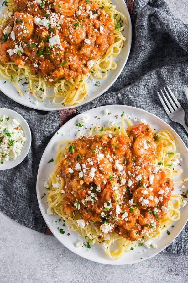 One-Pot Mexican Shrimp with Orzo and Zucchini | foodiecrush.com