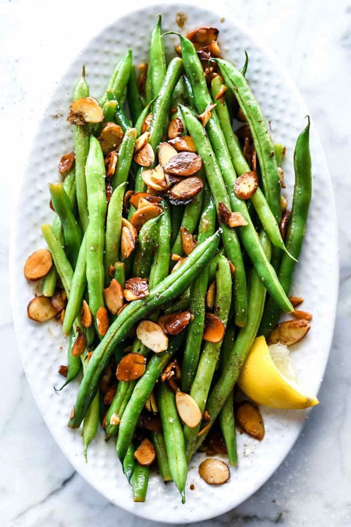 Green Beans with Brown Butter Almonds | foodiecrush.com #beans #sidedish #recipes