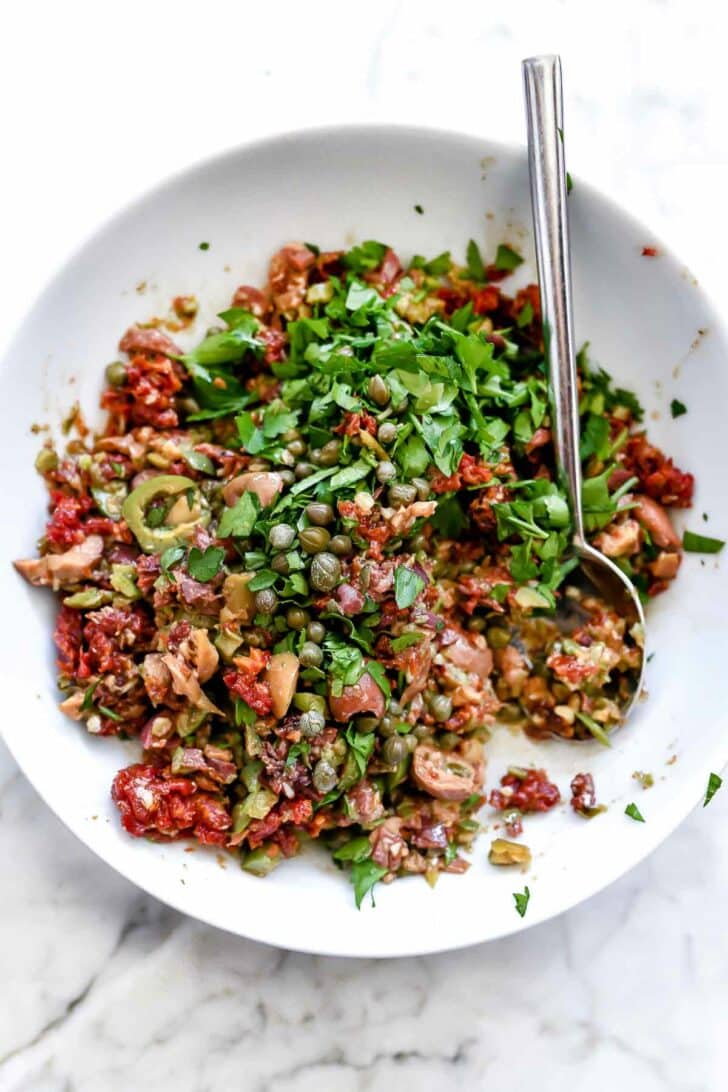 Mediterranean Olive Tapenade in a bowl