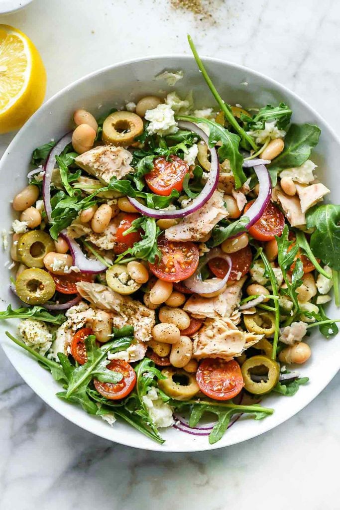 ton toscan și salată de rucola / foodiecrush.com # salad #healthy # recipes # tuna # toscan