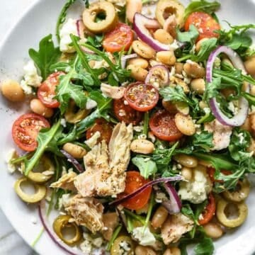 Tuscan Tuna and White Bean Salad | foodiecrush.com #salad #healthy #recipes #tuna #tuscan