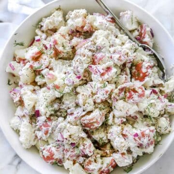 Creamy Dill Potato Salad | foodiecrush.com #potatosalad #salad #recipes #side #dill #potato