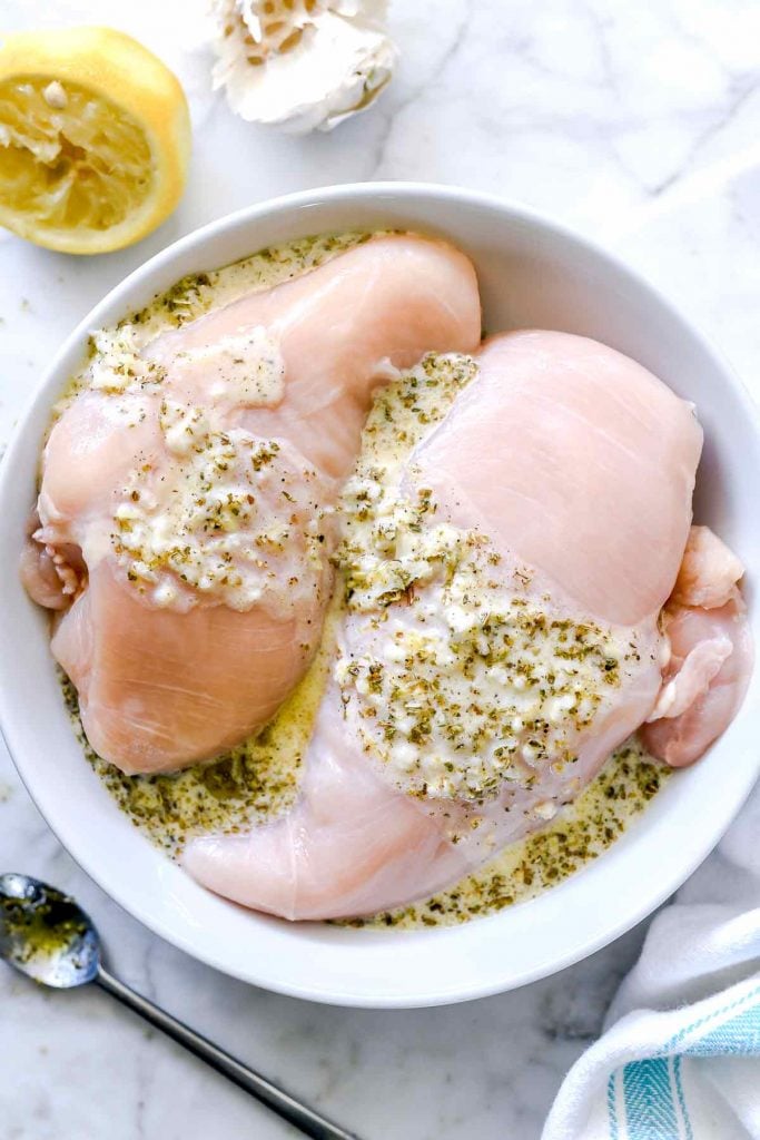 Greek Chicken Marinade Recipe | foodiecrush.com #chicken #marinade #lemon #greek
