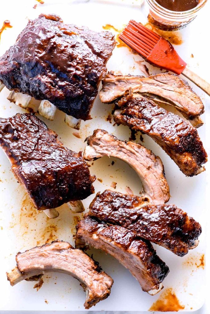 BBQ Instant Pot Pork Ribs | foodiecrush.com #instantpot #ribs #babyback #recipe #bbq #pork