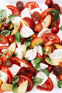 Peach and Tomato Caprese Salad | foodiecrush.com
