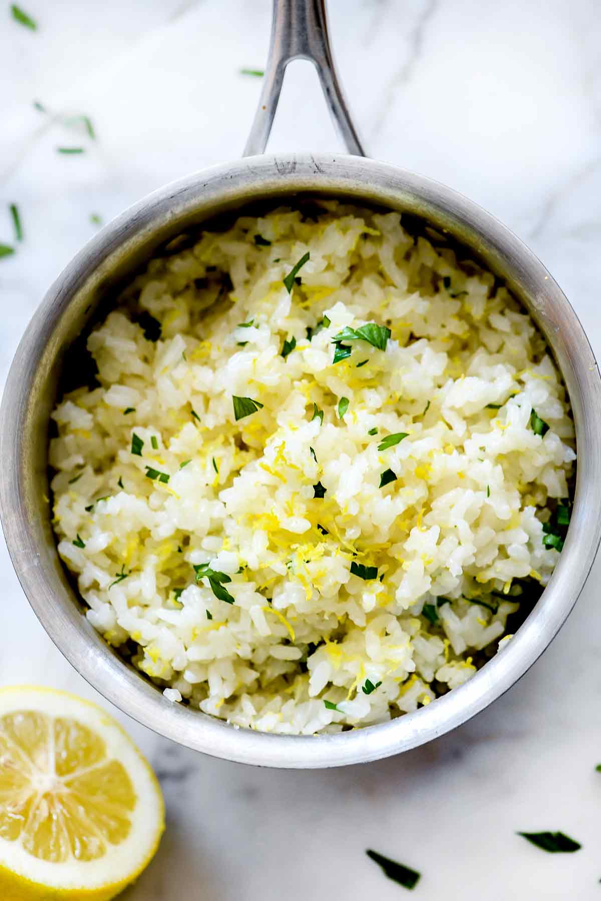 Easy Lemon Rice Recipe -| foodiecrush.com