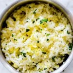 Lemon Rice Recipe | foodiecrush.com #white #rice #lemon #side #recipes