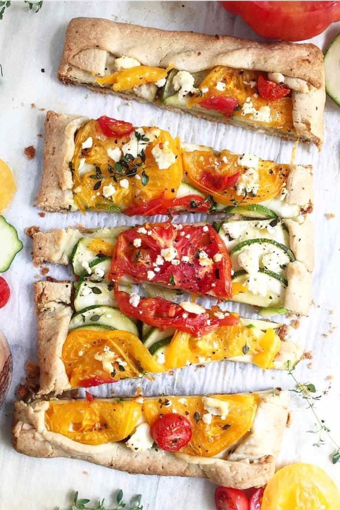 Tomato Zucchini Tart with Feta Cheese | foodiecrush.com