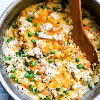 One Pot Chicken and Rice Casserole | foodiecrush.com #chicken #casserole #rice #white #recipes #healthy