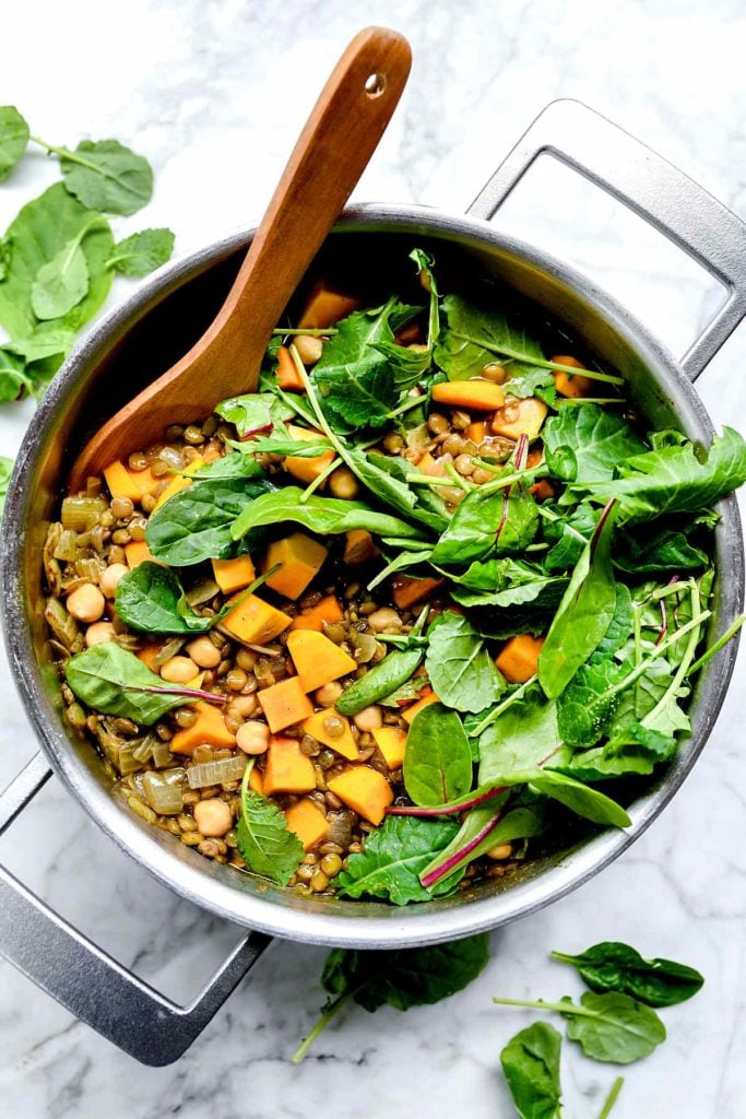 Curry Lentil Soup with Butternut Squash and Greens from foodiecrush.com on foodiecrush.com