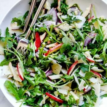 Arugula Salad with Apple and Parmesan | foodiecrush.com #salad #recipes #arugula