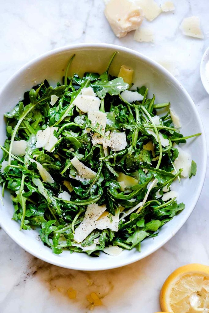 Arugula Salad with Parmesan | foodiecrush.com #salad #recipes #