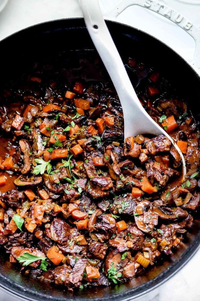 Beef Bourguignon | foodiecrush.com #recipes #easy #beef #bourguignon #stew #french