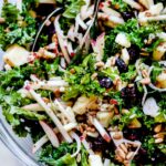 Kale Salad with Cranberries, Apples and Cheddar Cheese | foodiecrush.com #kale #salad #healthy #easy #dressing #recipes