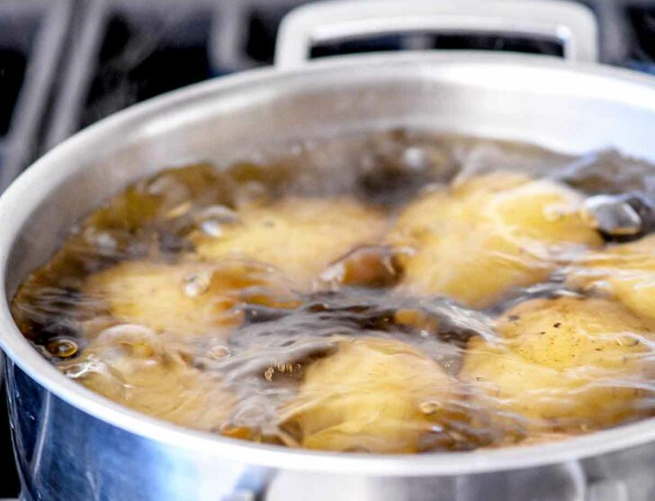 Boiling potatoes on the stove | foodiecrush.com