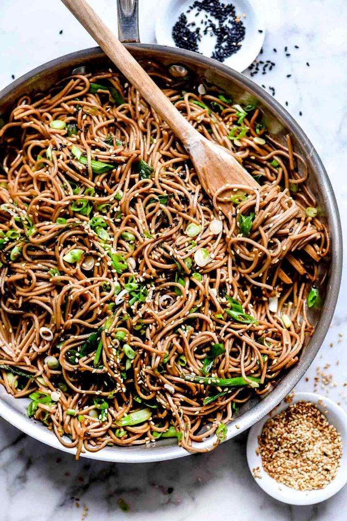 Sesame Soba Noodles | foodiecrush.com #soba #noodles #sesame #recipe #healthy