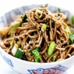 Sesame Soba Noodles | foodiecrush.com #soba #noodles #sesame #recipe #healthy