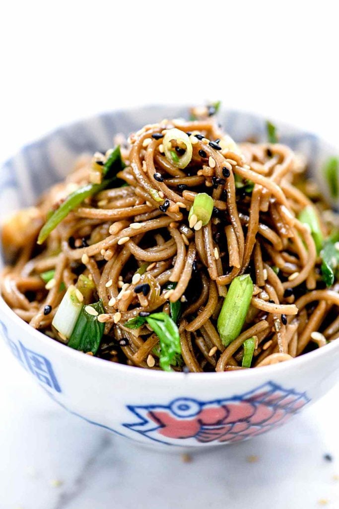 Sesame Soba Noodles | foodiecrush.com #soba #noodles #sesame #recipe #healthy