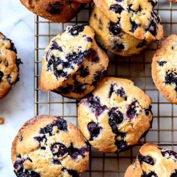 Blueberry Muffins | foodiecrush.com #muffins #easy #healthy #best #blueberry #breakfast #recipes