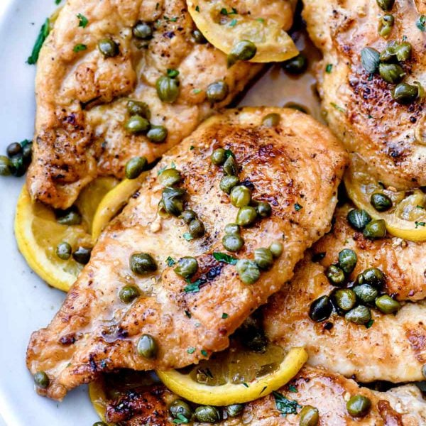 Chicken Piccata Recipe foodiecrush.com #healthy #easy #lemon #recipes #chicken