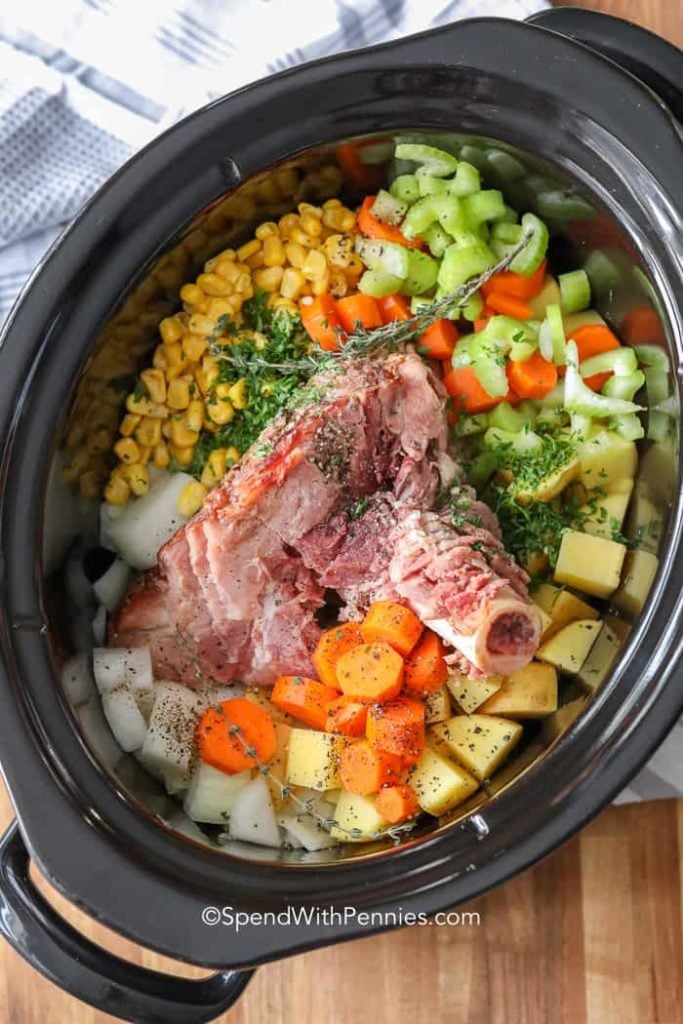 Slow Cooker Ham Bone Soup from Spend With Pennies on foodiecrush.com