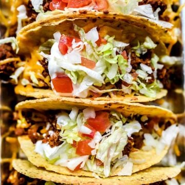 Ground Beef Tacos Recipe Just Like Taco Bell | foodiecrush.com #tacos #tacobell #beef #recipes