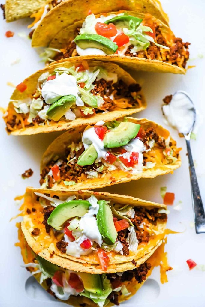 Just Like Taco Bell Tacos Recipe | foodiecrush.com #tacos #tacobell #beef #recipes