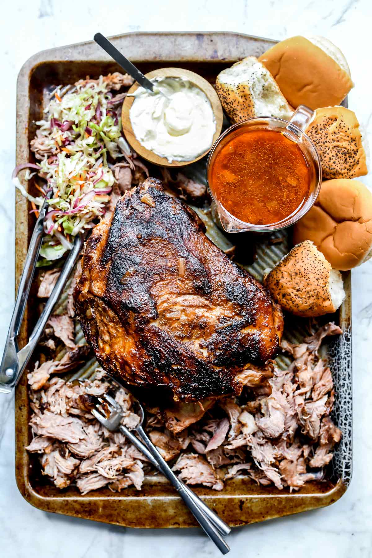 Pulled Pork Sandwiches with Crunchy Slaw - foodiecrush .com