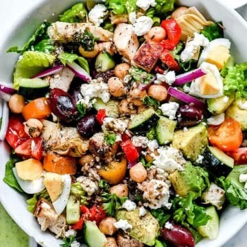 Greek Cobb Salad | foodiecrush.com #greek #cobb #salad