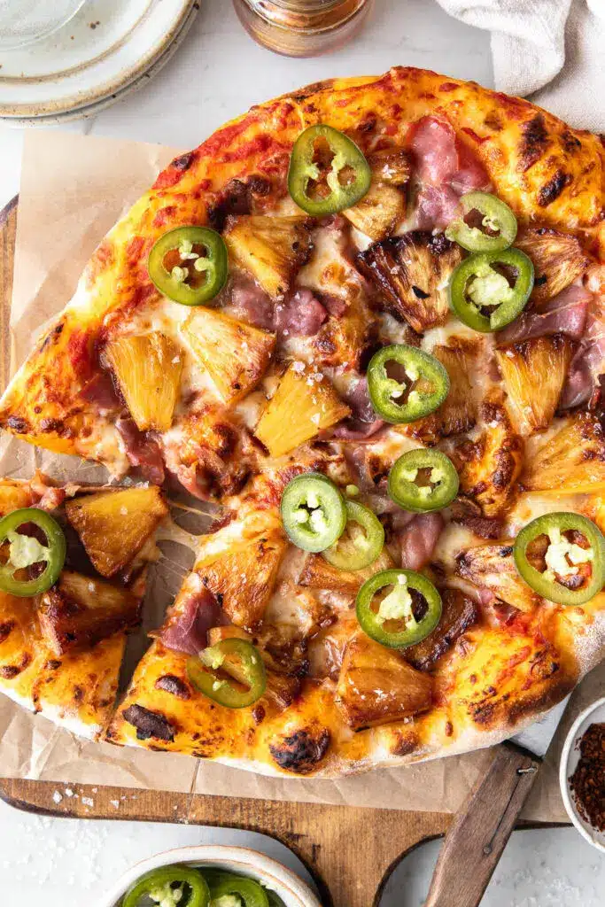 Hawaiian Pizza from withspice.com on foodiecrush.com