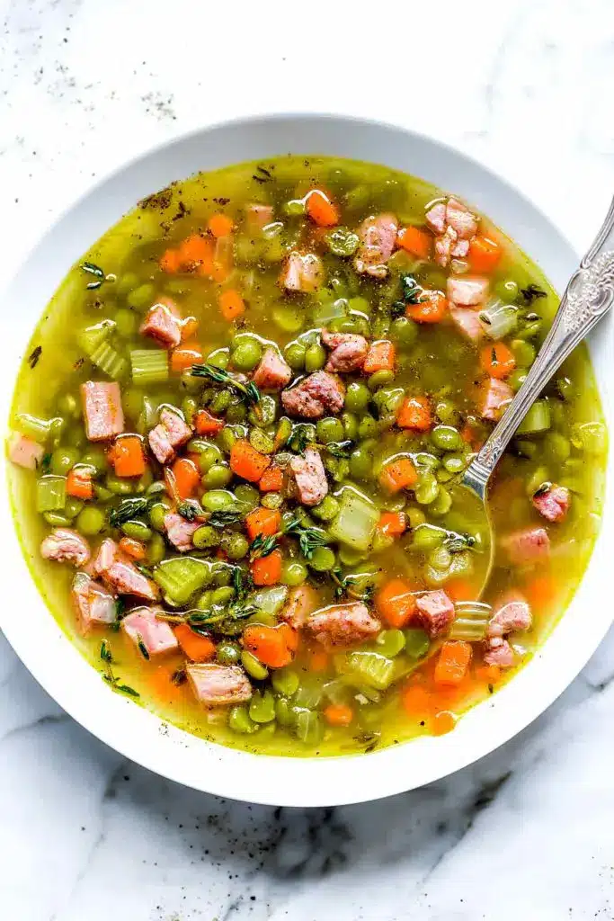 The BEST Split Pea Soup with Ham from foodiecrush.com on foodiecrush.com
