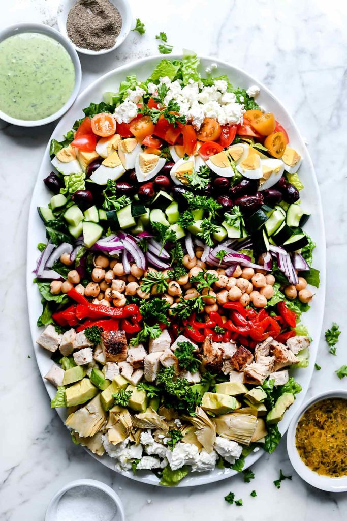 Greek Cobb Salad | foodiecrush.com #greek #cobb #salad