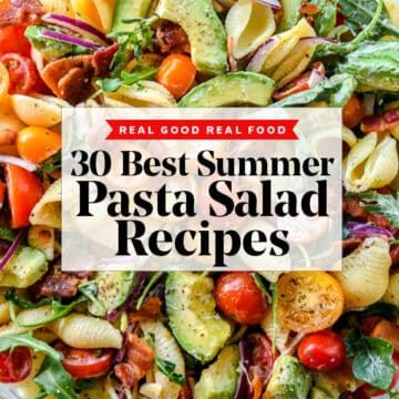 30 Pasta Salad Recipes to Make All Summer Long | foodiecrush.com #recipes #pastasalad #summer #pasta #salad
