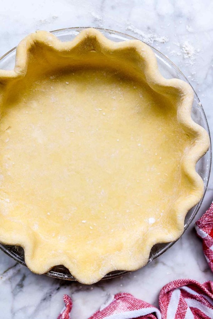 all butter pie crust in glass pie plate