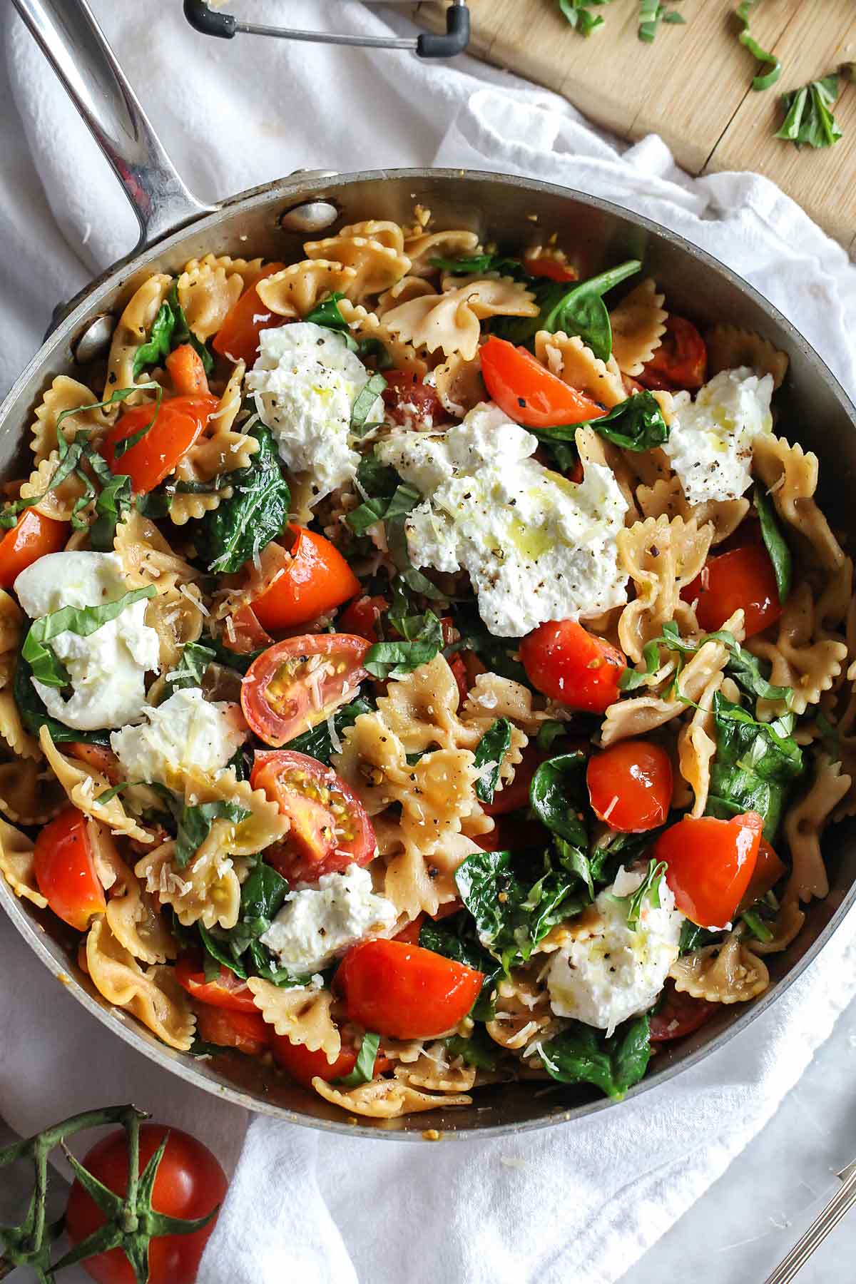 Pasta with Fresh Tomato Sauce and Ricotta Cheese - foodiecrush .com