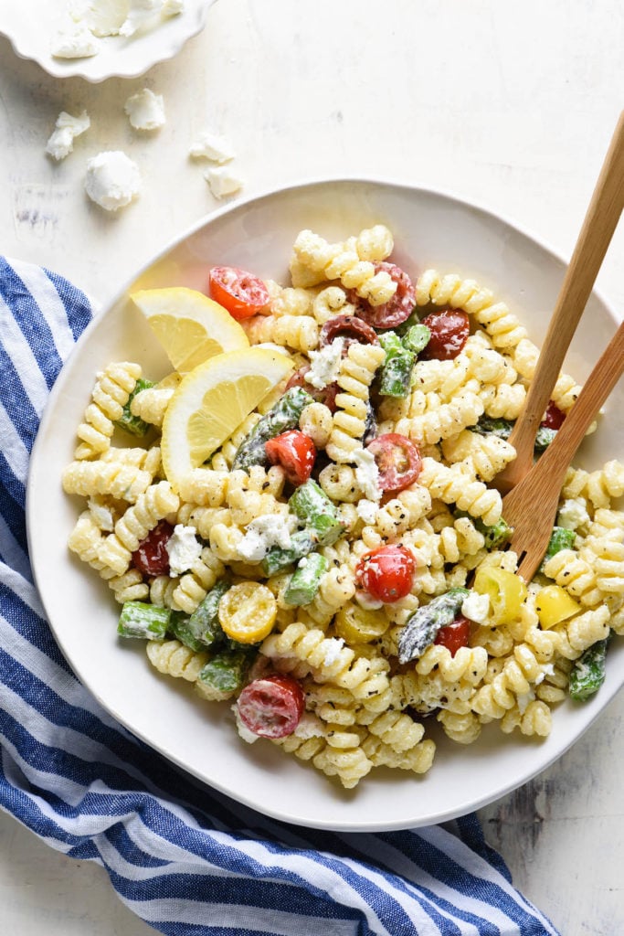 Goat Cheese Pasta Salad from Foxes and Lemons on foodiecrush.com